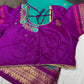 Small Border Semi Gadwal Silk Green Magenta Saree