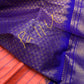 Gadwal Silk Pink Blue Checks Saree