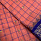 Gadwal Silk Pink Blue Checks Saree