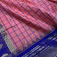 Gadwal Silk Pink Blue Checks Saree