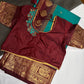 Small Border Semi Gadwal Silk Green Red Saree