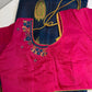 Uppad Semi Silk Blue Pink Saree
