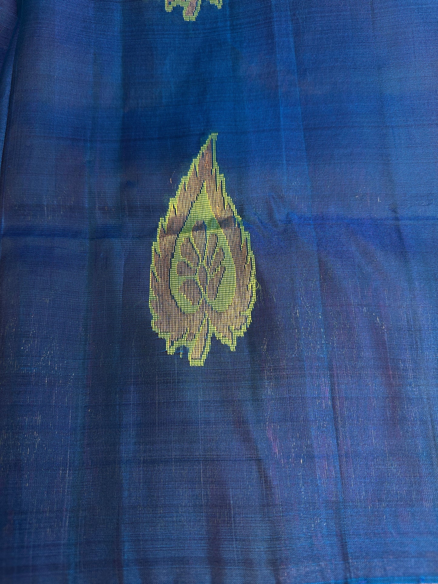 Uppad Semi Silk Blue Pink Saree