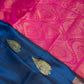 Uppad Semi Silk Blue Pink Saree