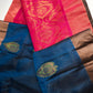 Uppad Semi Silk Blue Pink Saree