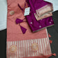 Raw Mango Peach Pink Saree - 