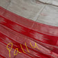 Beige Red Khadi Silk Saree