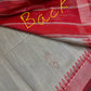 Beige Red Khadi Silk Saree