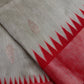 Beige Red Khadi Silk Saree