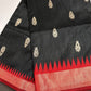 Black Red Khadi Silk Saree