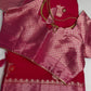Raw Mango Silk Pink Floral Zari Saree