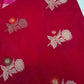 Raw Mango Silk Pink Floral Zari Saree