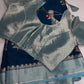 Raw Mango Silk Blue Floral Zari Saree