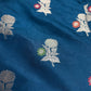 Raw Mango Silk Blue Floral Zari Saree
