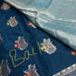 Raw Mango Silk Blue Floral Zari Saree