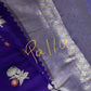 Raw Mango Silk Purple Floral Zari Saree