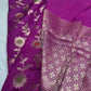 Raw Mango Silk Pink Floral Zari Saree
