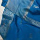 Raw Mango Silk Blue Silver Zari Saree