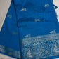 Raw Mango Silk Blue Silver Zari Saree