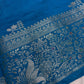 Raw Mango Silk Blue Silver Zari Saree