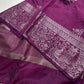 Raw Mango Silk Magenta Silver Zari Saree