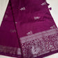 Raw Mango Silk Magenta Silver Zari Saree
