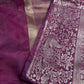 Raw Mango Silk Magenta Silver Zari Saree