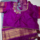 Semi Gadwal Silk Grey Purple Saree