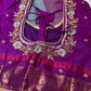 Semi Gadwal Silk Grey Purple Saree