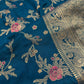 Munga Silk Teal Blue Saree