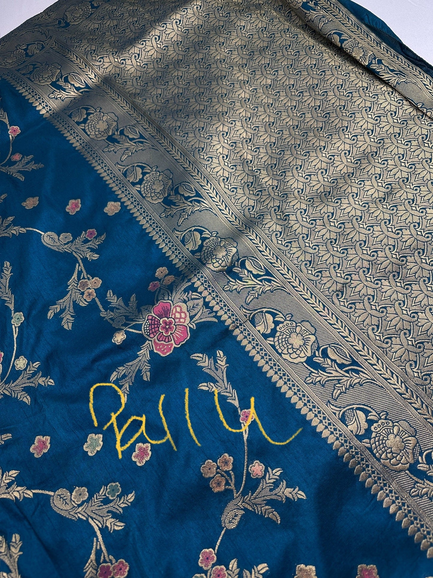 Munga Silk Teal Blue Saree