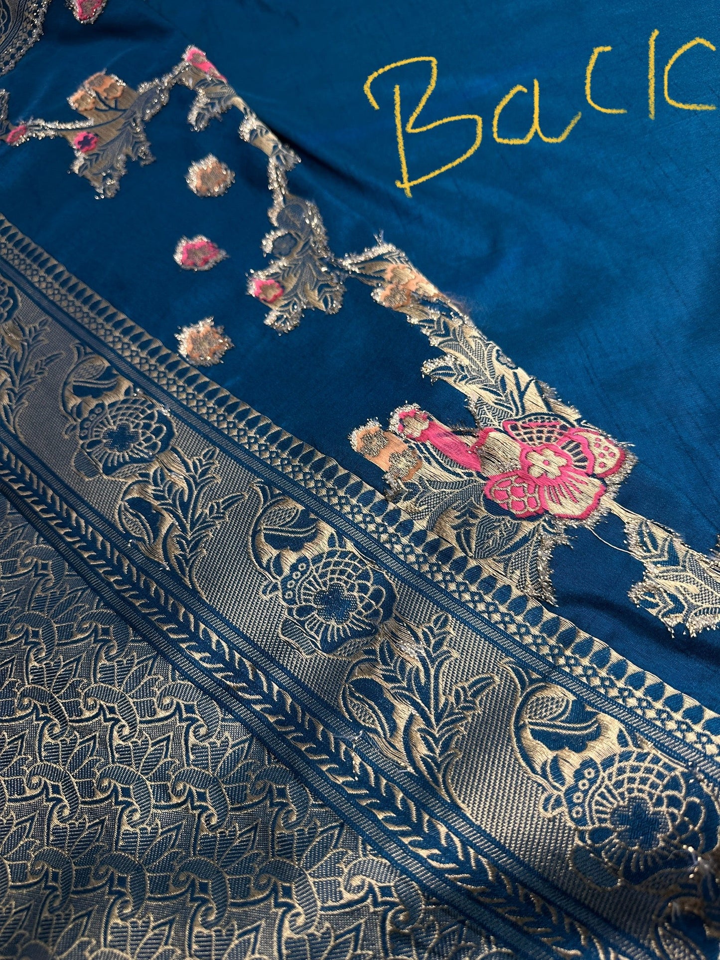 Munga Silk Teal Blue Saree