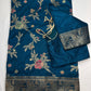 Munga Silk Teal Blue Saree