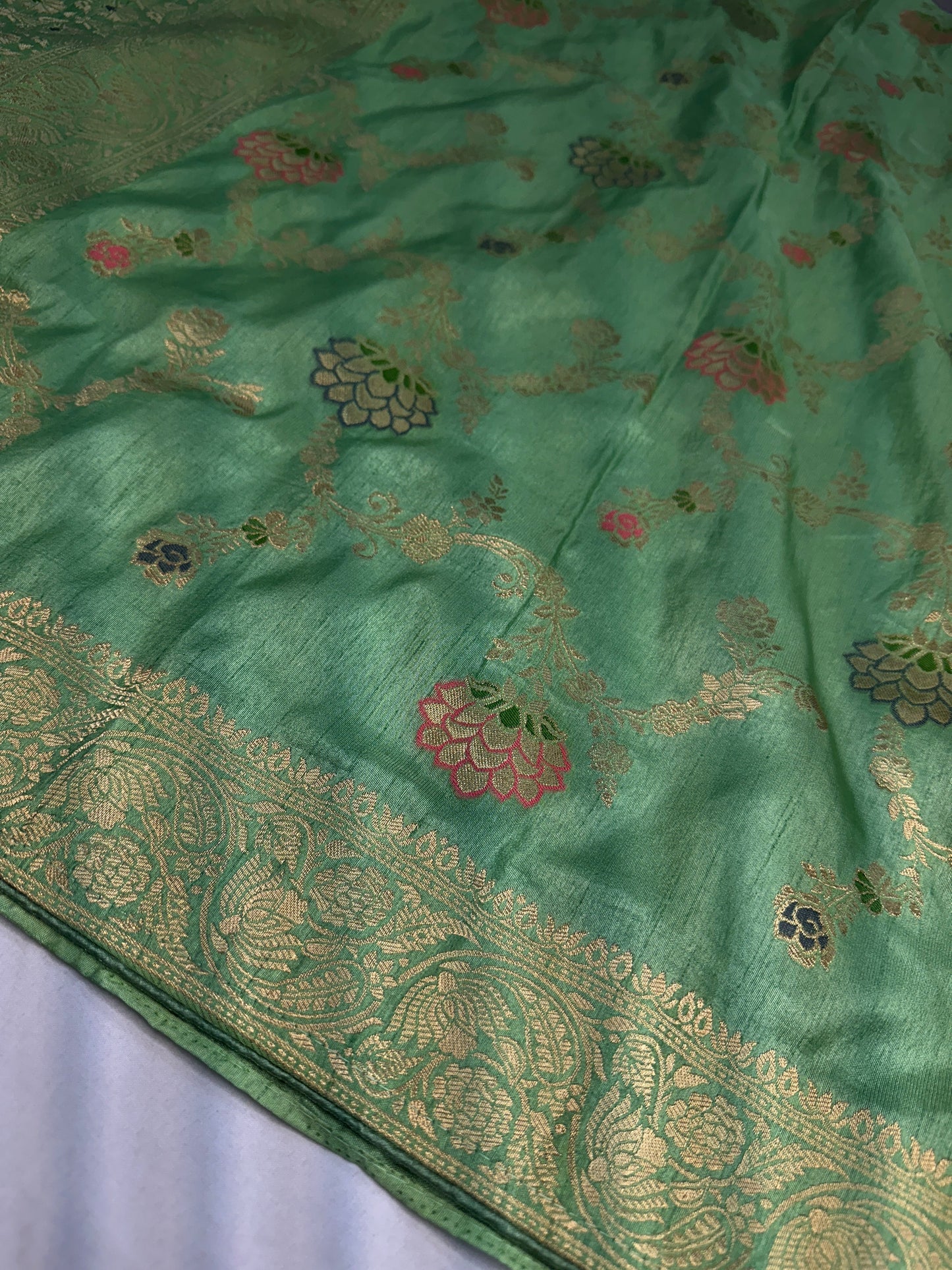 Munga Silk Green Saree