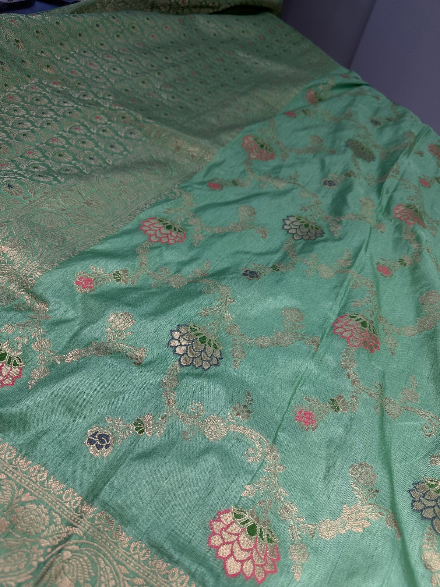 Munga Silk Green Saree