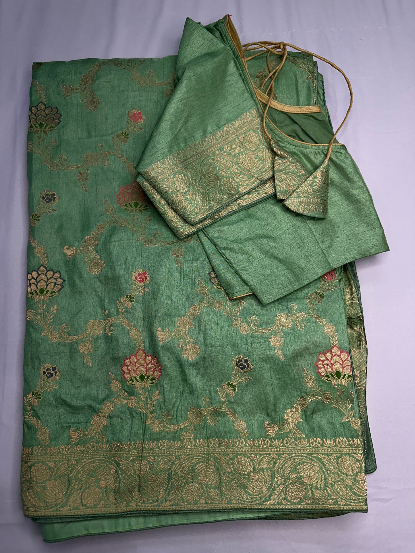 Munga Silk Green Saree