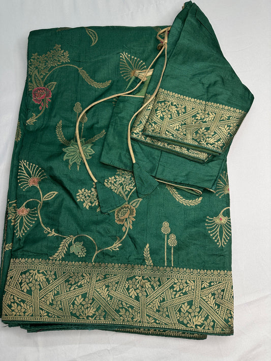 Munga Silk Green Saree