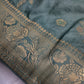 Munga Silk Teal Blue Saree
