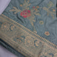 Munga Silk Teal Blue Saree