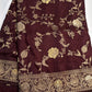 Munga Silk Brown Zari Weaving Saree