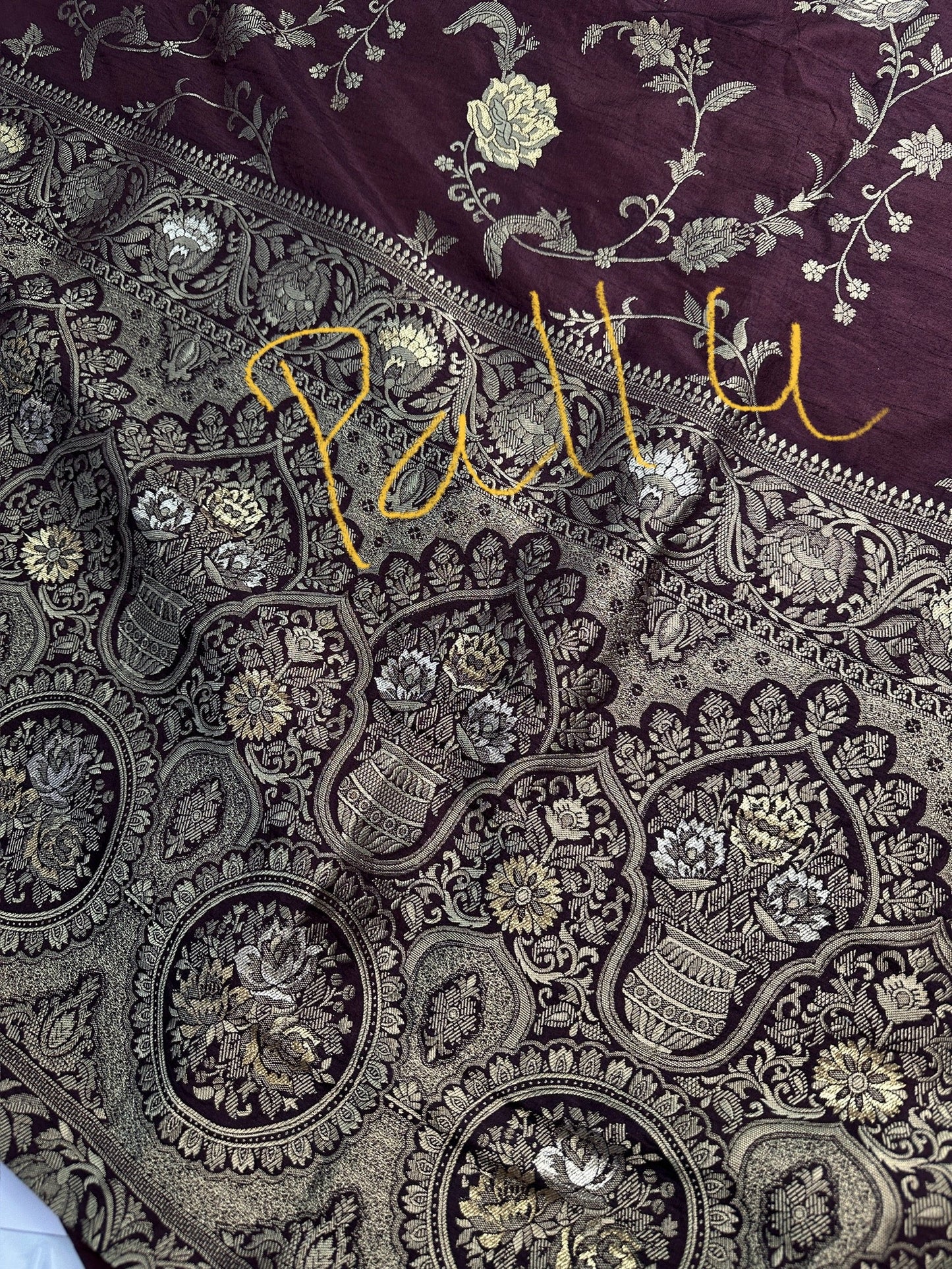 Munga Silk Brown Zari Weaving Saree