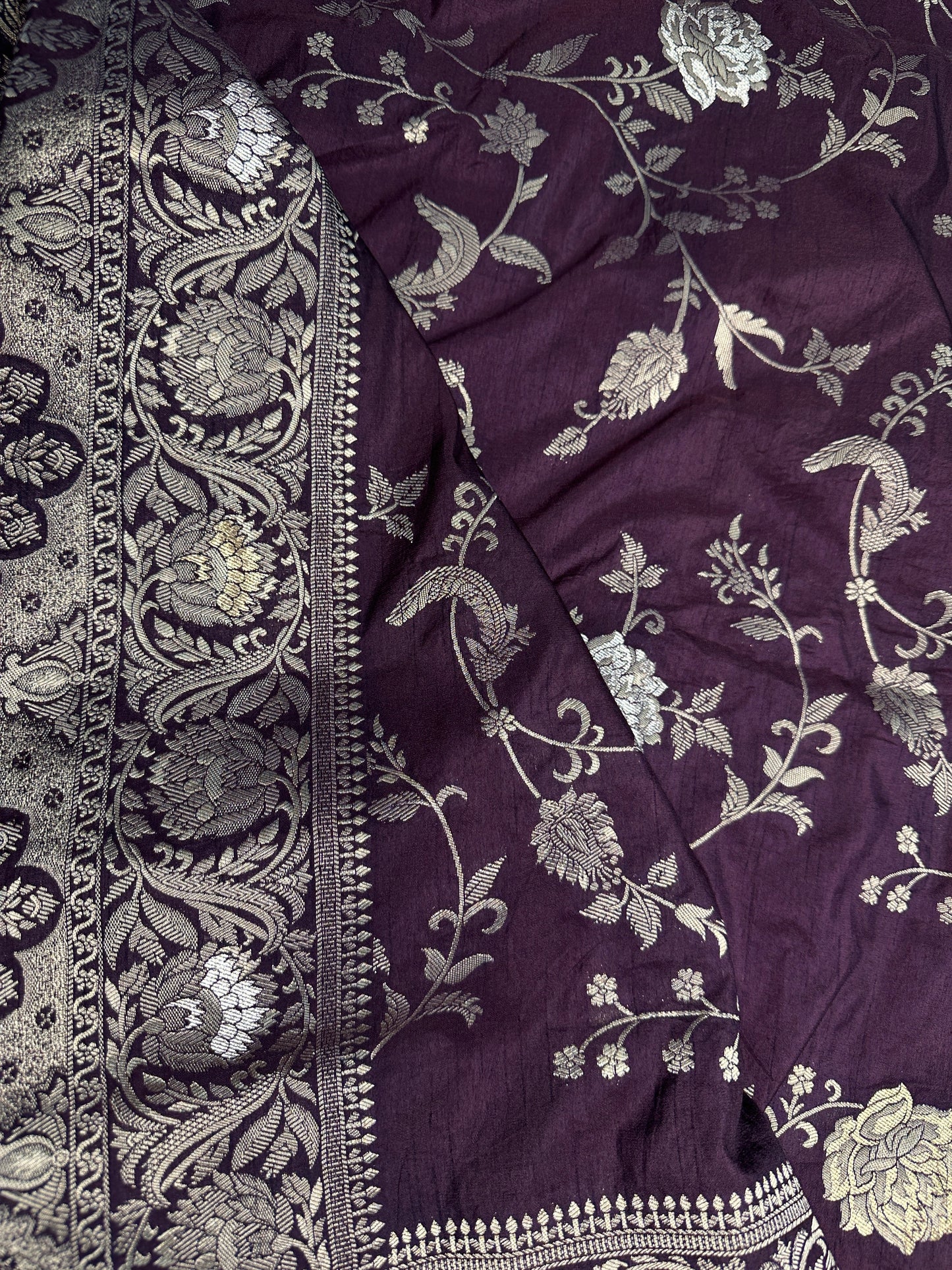 Munga Silk Brown Zari Weaving Saree