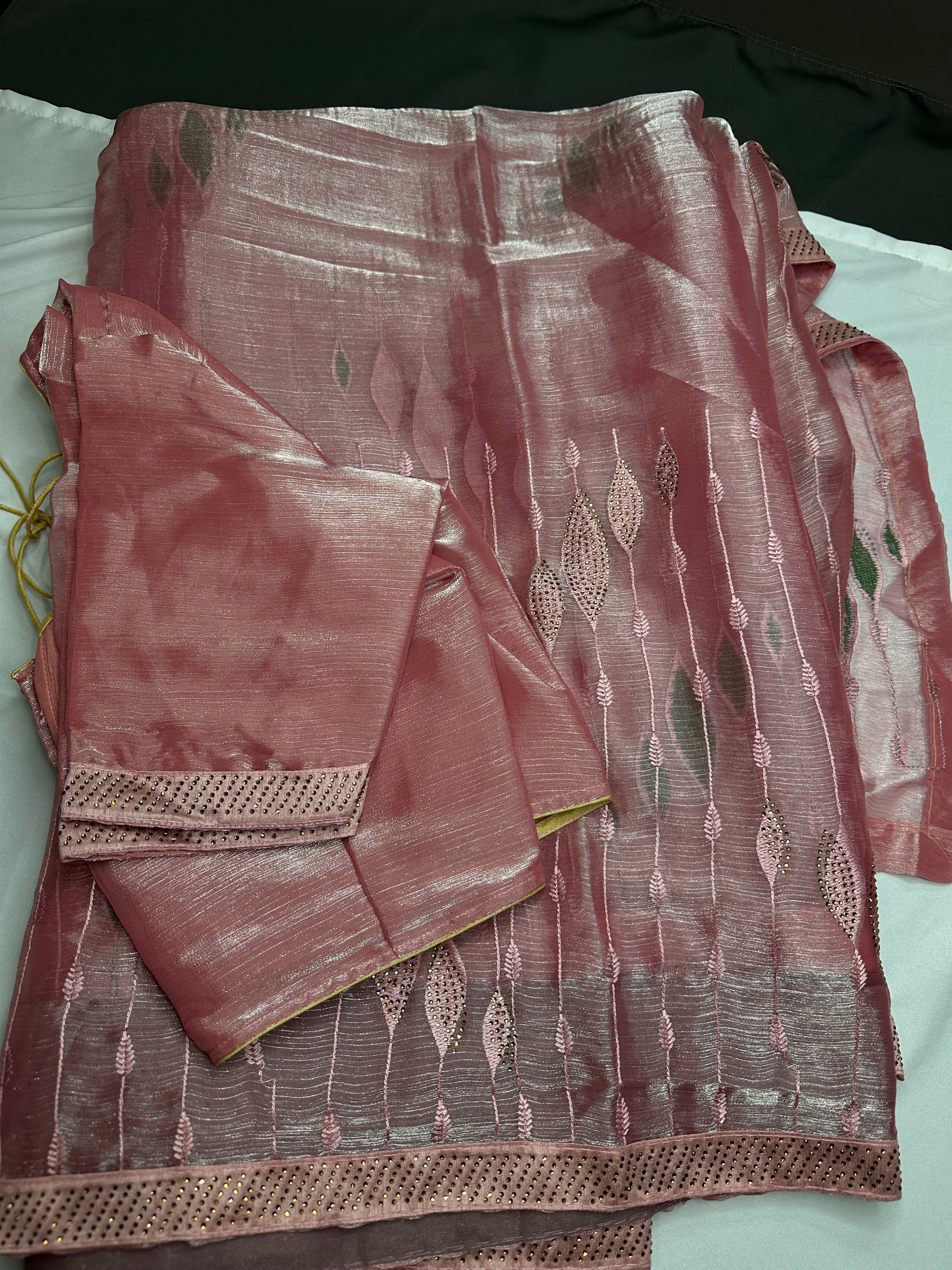PinkTissue Work Party Wear Saree