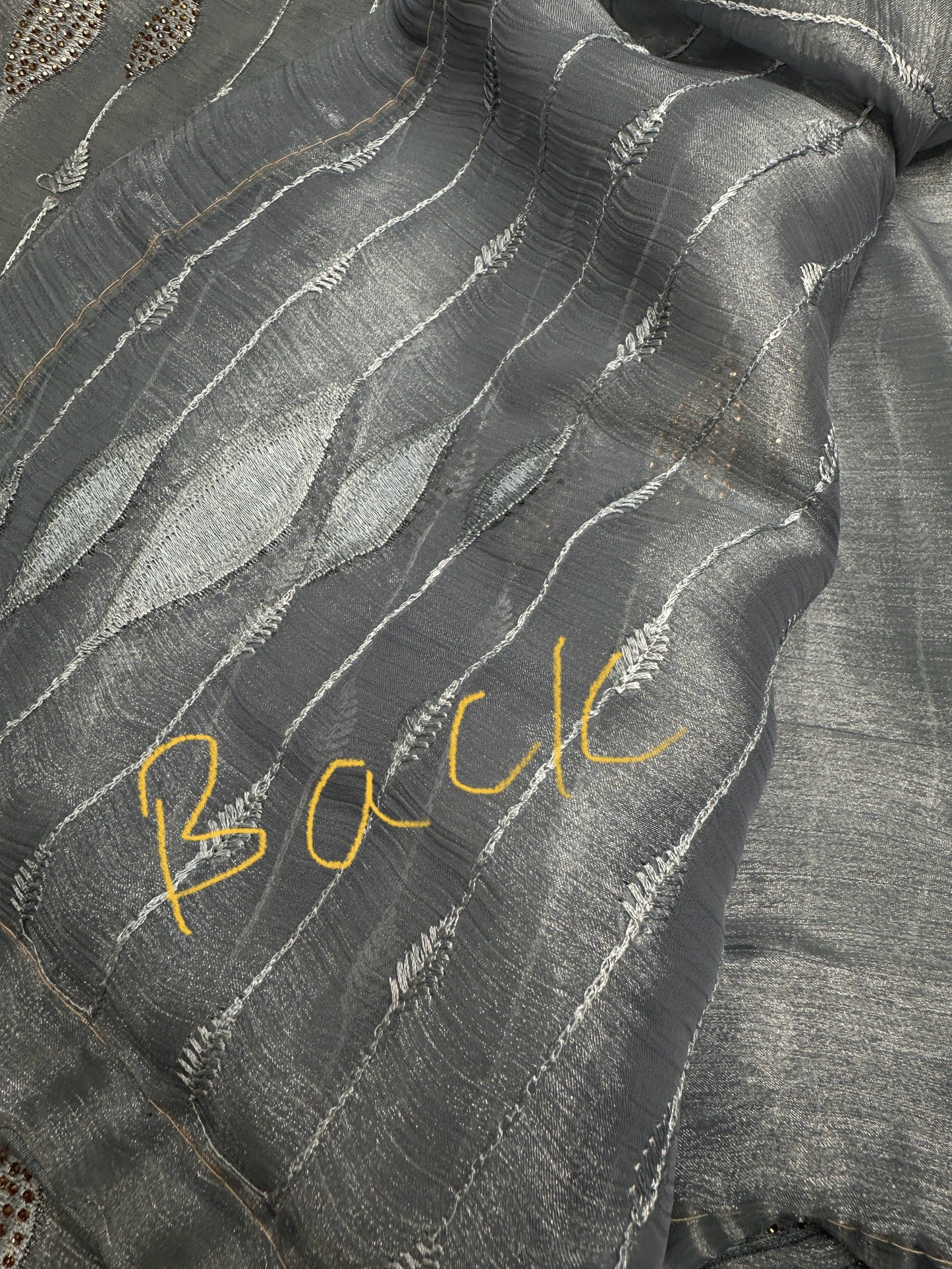 Gray Tissue Work Party Wear Saree