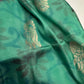 Green Blue Semi Uppada Silk Butta Saree
