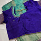 Green Blue Semi Uppada Silk Butta Saree