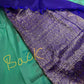 Green Blue Semi Uppada Silk Butta Saree