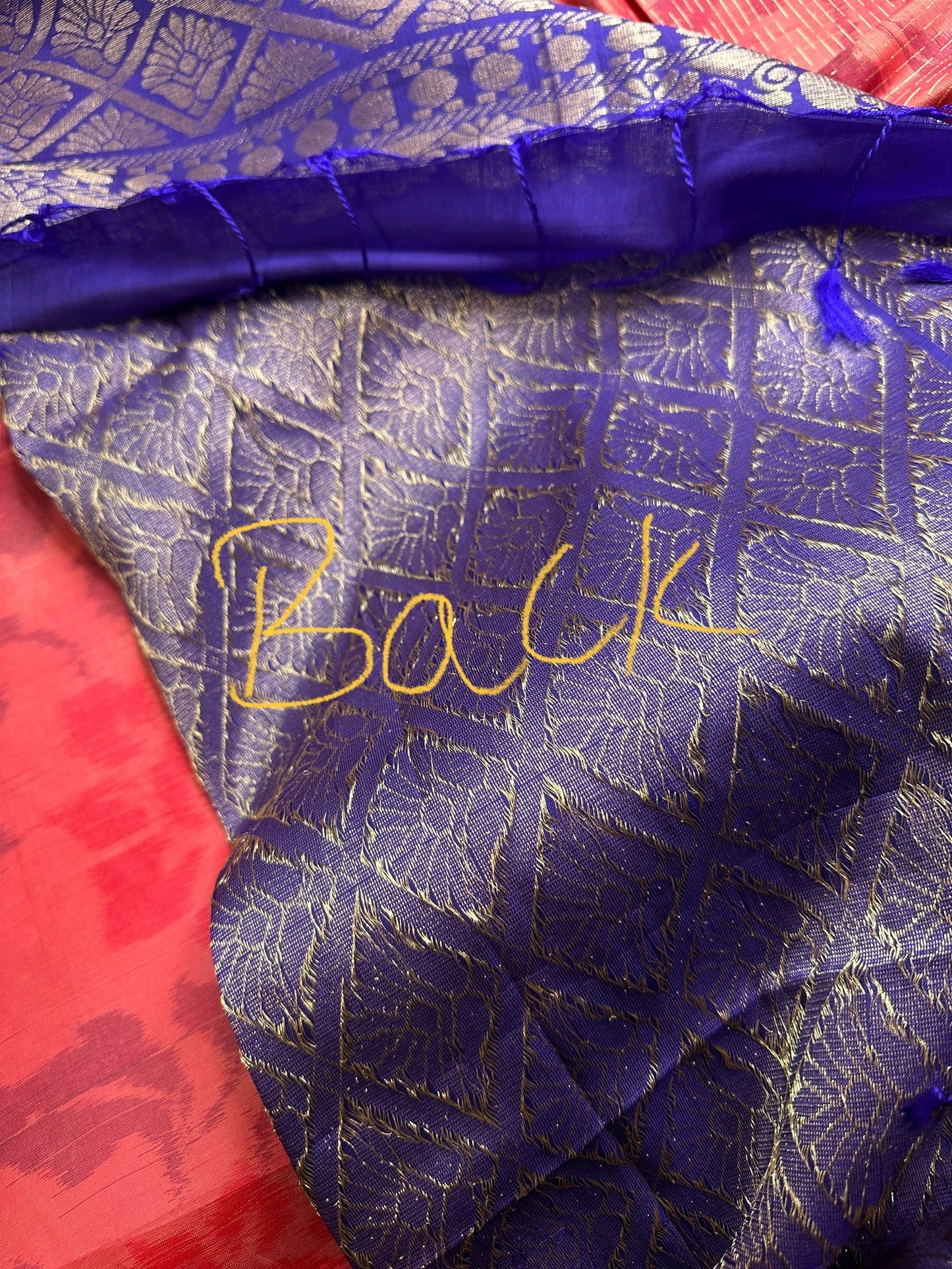 Pink Blue Kanchi Border Silk Saree