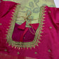 Green Pink Semi Uppada Silk Butta Saree