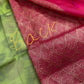 Green Pink Semi Uppada Silk Butta Saree